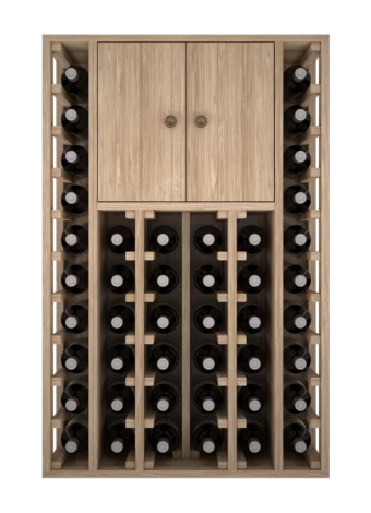 BOTELLERO DE MADERA DE ROBLE CON PUERTAS