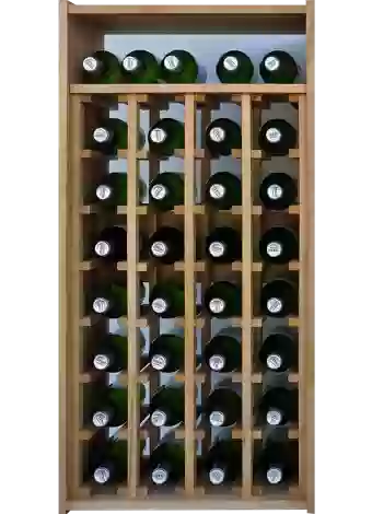 Botellero de madera de pino para 32 botellas