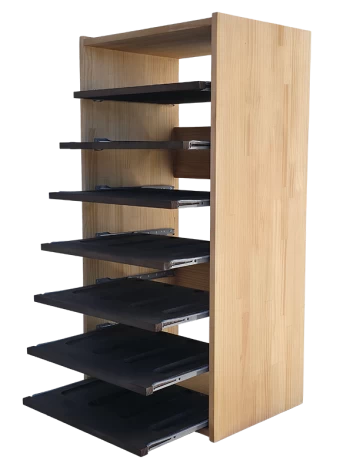 Two-colour modular wine rack with 5 removable shelves for 28 bottles by Expovinalia com