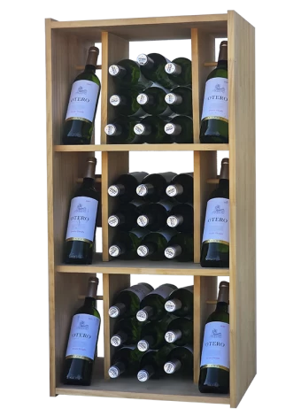 Botellero de madera de pino