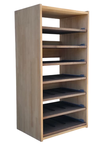 Two-colour modular wine rack with 5 removable shelves for 28 bottles by Expovinalia com