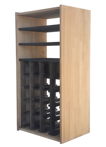 Traditional modular two-colour bottle rack with 24 compartments and 3 shelves for 32 bottles by Expo