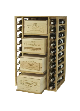 KIEFERHOLZFLASCHENHALTER FÜR WEINFLASCHEN UND KÄSTCHEN