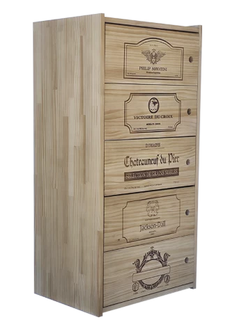 Modular wine rack with 5 sliding drawers by Expovinalia com