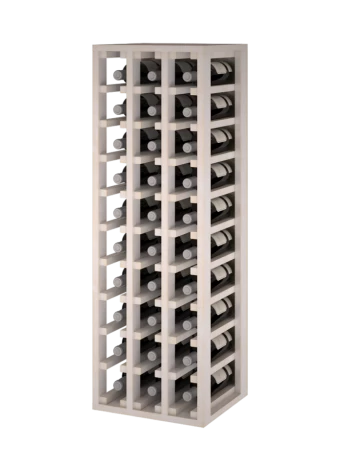 KIEFERHOLZFLASCHENHALTER, WEISS GEMALT