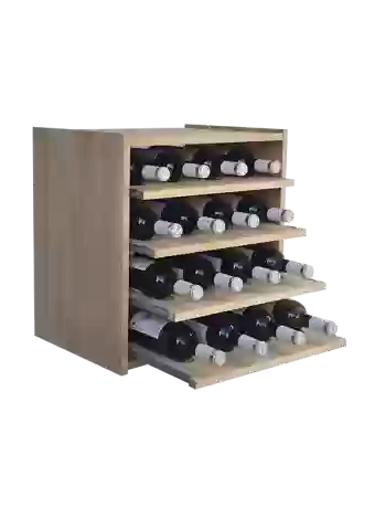 Small modular wine rack with 4 pull-out shelves for 16 bottles by Expovinalia com