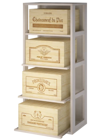 SUPORTE DE GARRAFA DE MADEIRA DE PINHO PARA 6 CAIXAS DE VINHO DE GARRAFA