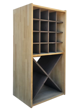 Bicolour modular bottle rack with holes and blades for wine and champagne bottles by Expovinalia com