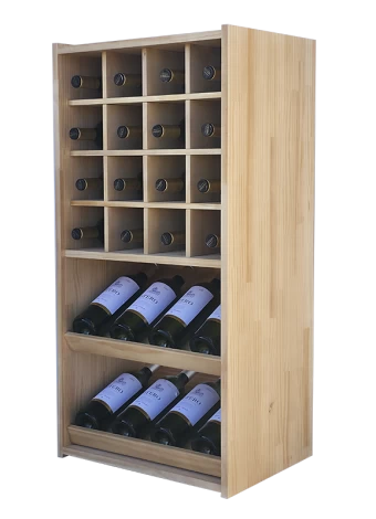 Botellero de madera de pino