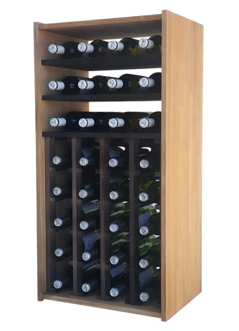 Traditional modular two-colour bottle rack with 24 compartments and 3 shelves for 32 bottles by Expo