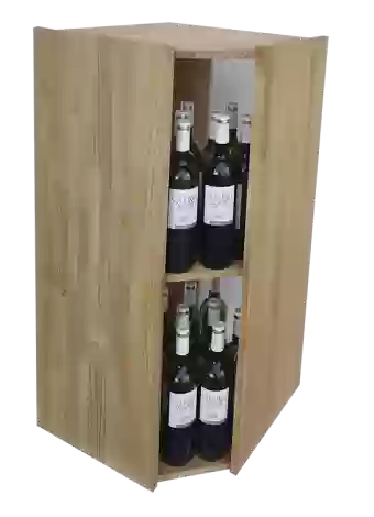 Botellero de madera de pino