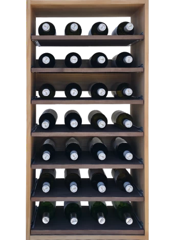 Two-colour modular wine rack with 5 removable shelves for 28 bottles by Expovinalia com