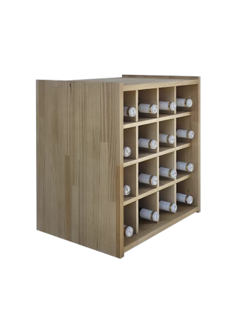 Botellero de madera de pino