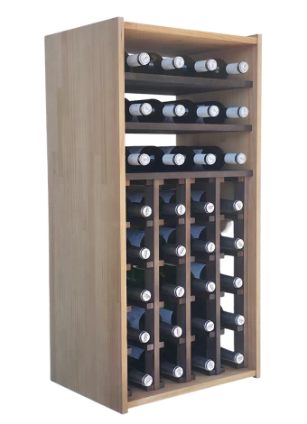 Traditional modular two-colour bottle rack with 24 compartments and 3 shelves for 32 bottles by Expo