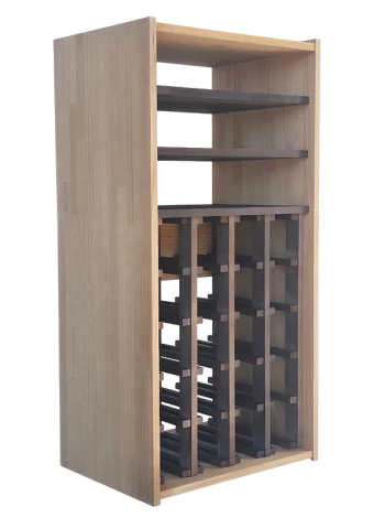 Traditional modular two-colour bottle rack with 24 compartments and 3 shelves for 32 bottles by Expo