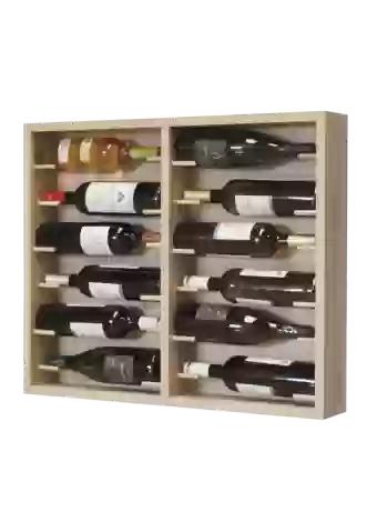 Wooden bottle rack for 12 bottles