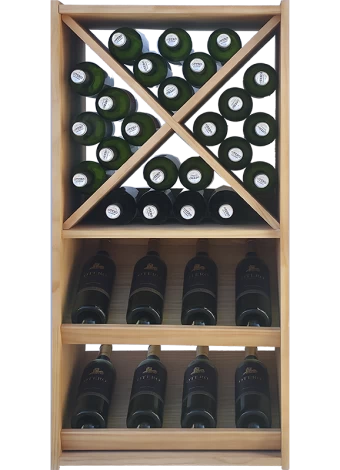 Botellero de madera de pino