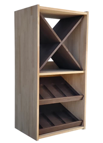 Botellero de madera de pino