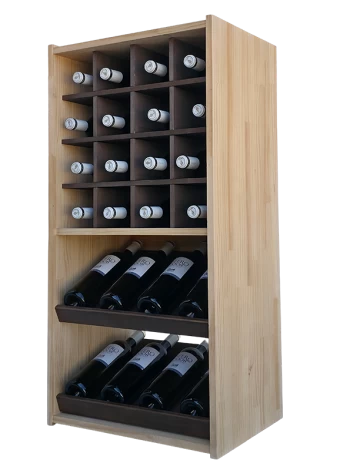 Botellero de madera de pino