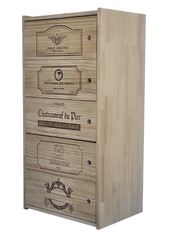 Modular wine rack with 5 sliding drawers by Expovinalia com