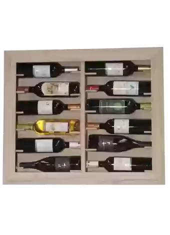 Wooden bottle rack for 12 bottles