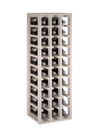 KIEFERHOLZFLASCHENHALTER, WEISS GEMALT