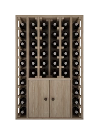 GARRAFA DE MADEIRA DE PINHO COM PORTAS