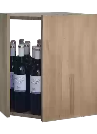 Botellero de madera de pino
