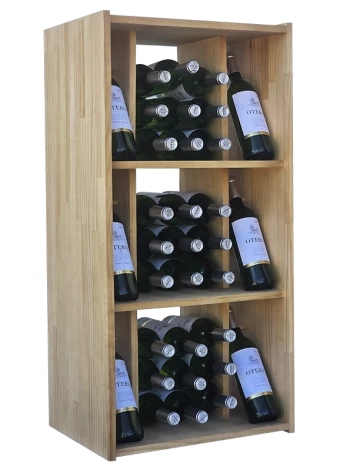 Botellero de madera de pino