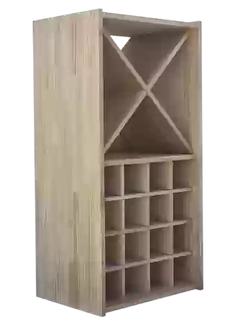 Botellero de madera de pino