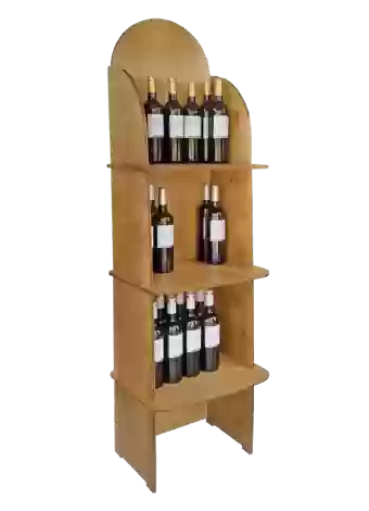 WOODEN DISPLAY WITH THREE SHELVES