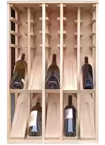 BOTELLERO DE PINO CON EXPOSITORES PARA MAGNUM