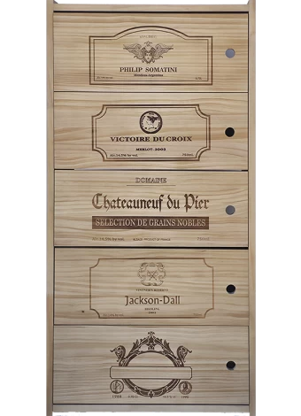 Botellero de madera de pino