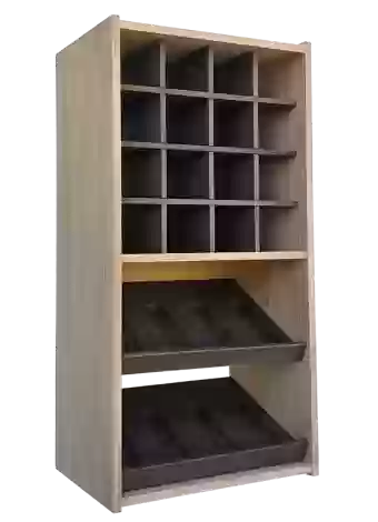 Botellero de madera de pino