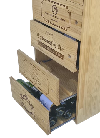 Botellero de madera de pino