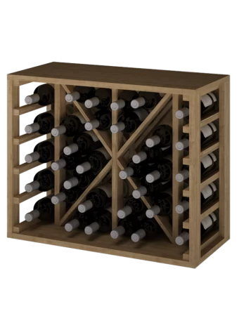 PORTE-BOUTEILLE EN BOIS DE PIN, PEINT BLANC